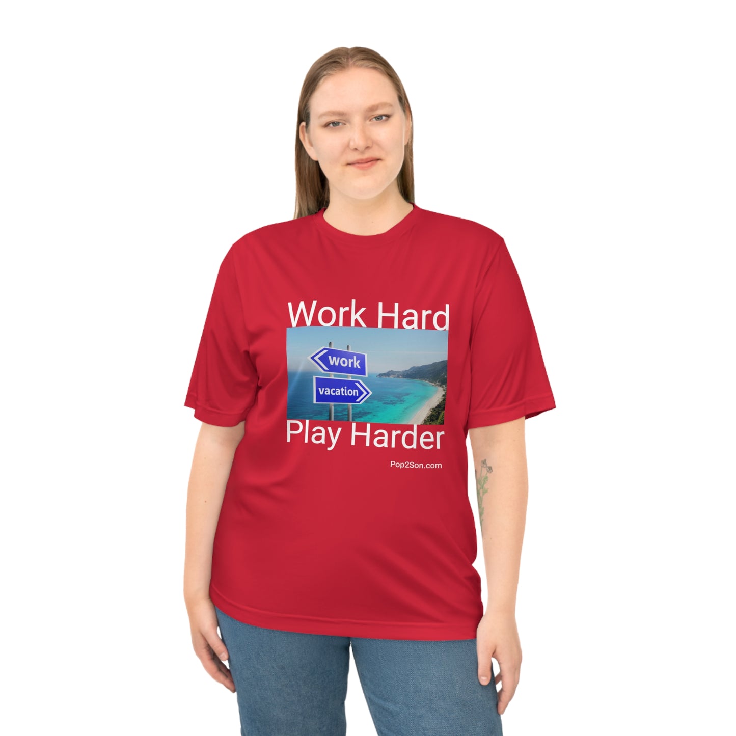 Unisex Work Hard/Play Harder Zone Performance T-shirt